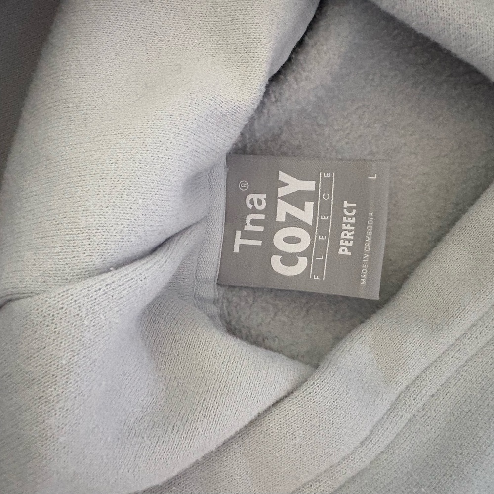 TNA Cozy Fleece Pullover Hoodie in Light Blue